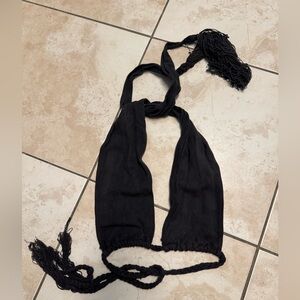 Urban Outfitters Charcoal Grey Halter Top with Fringe